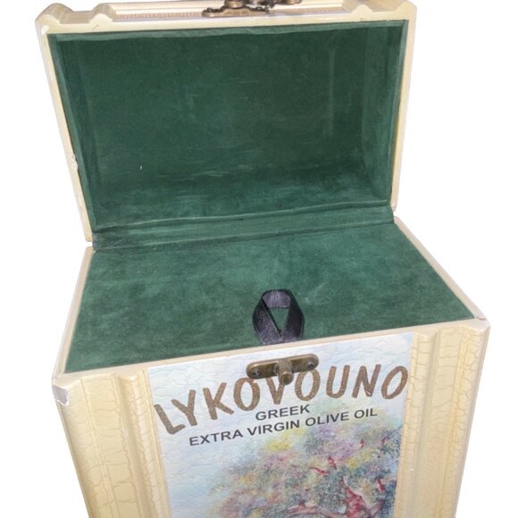 Vintage Lykovouno Greek Olive Oil Decorative Storage Box - Picture 6 of 8